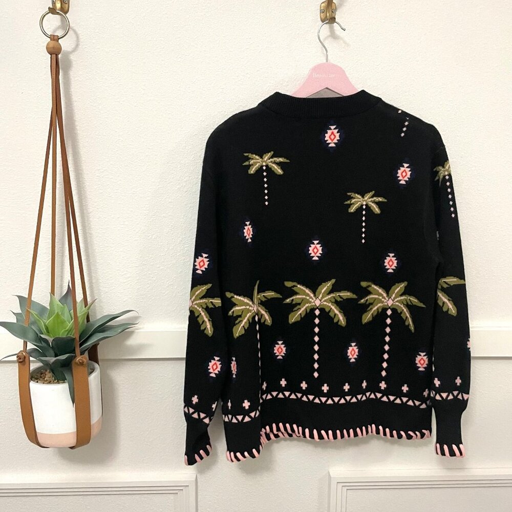 NWOT Never Fully Dressed Havana Balloon Sleeve Cardigan Black Tropical Size M - Picture 7 of 7